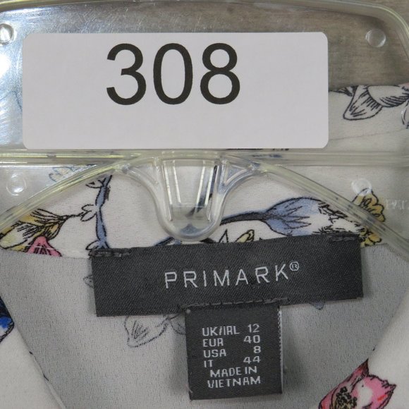 Primark* Women's Long Sleeve Button Down Curved Hem Floral Blouse~ Size 8 - Picture 3 of 8